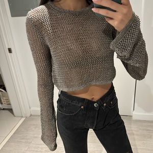 Zara crochet metallic sweater xs